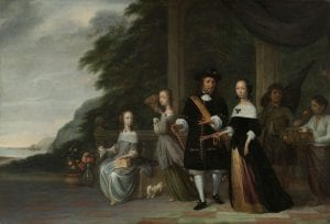 Painting of a Dutch family in Indonesia